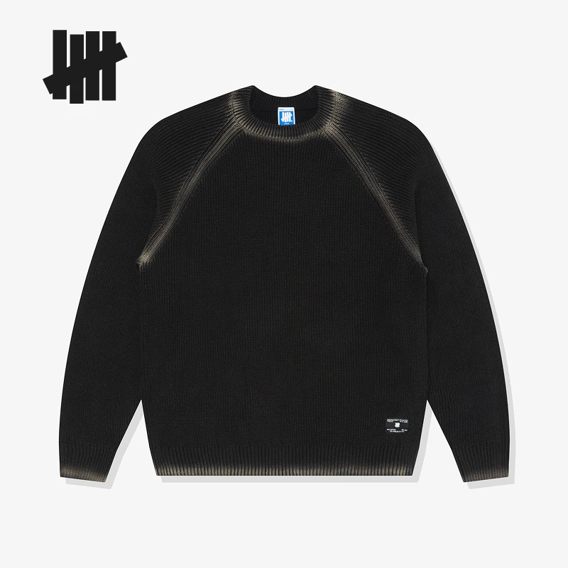 UNDEFEATED五条杠官方冬季新品做旧水洗圆领毛衣UC54GKR02M