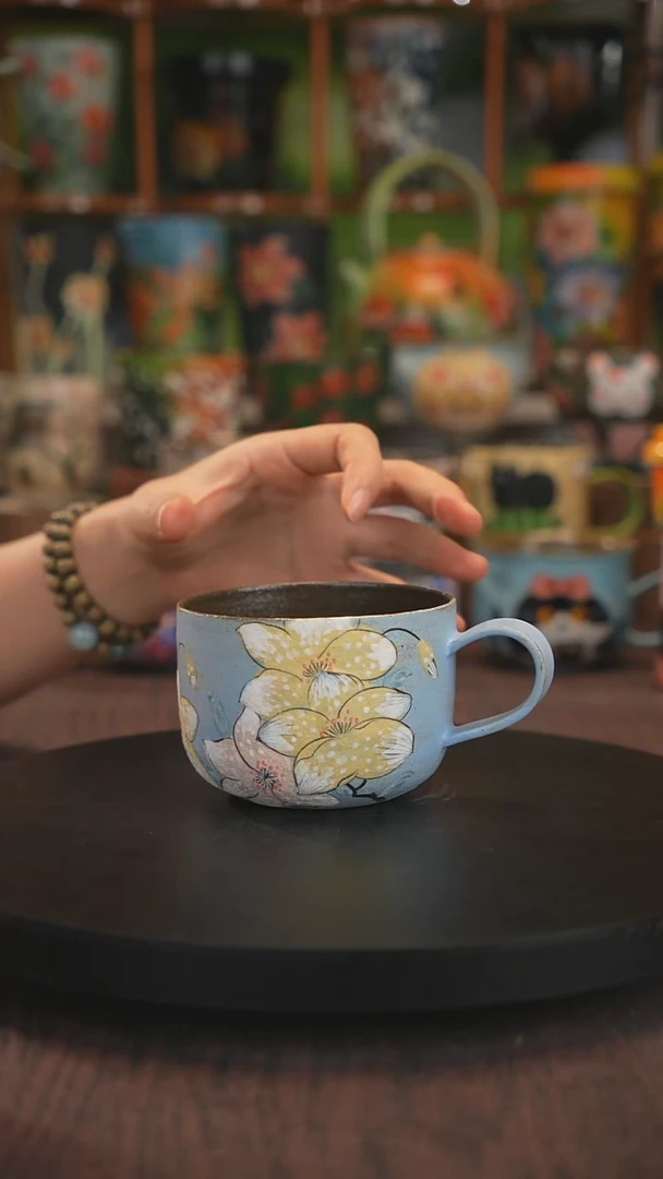 紫砂油画手绘釉下彩