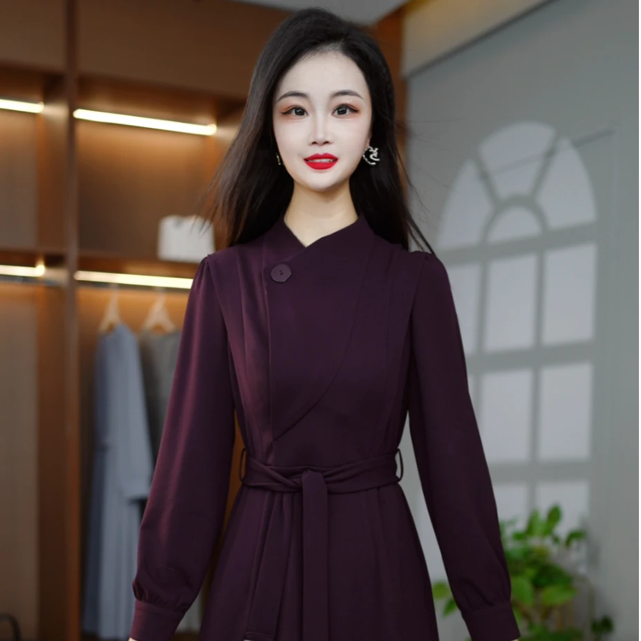 新款修身气质时尚收腰显瘦精致减龄洋气优雅轻奢连衣裙M-4XL