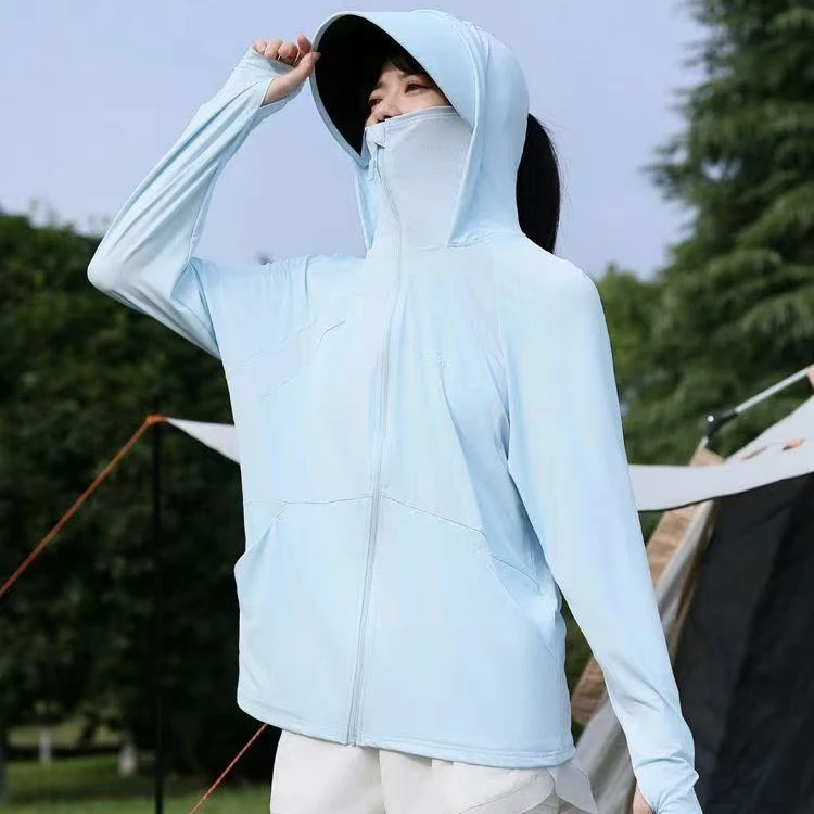 8901款夏季薄款防晒衣黑胶帽檐防晒外套