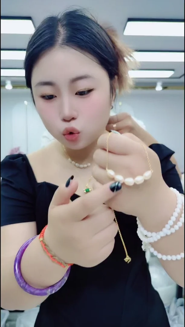 淡水珍珠合金颈饰3019白微笑链