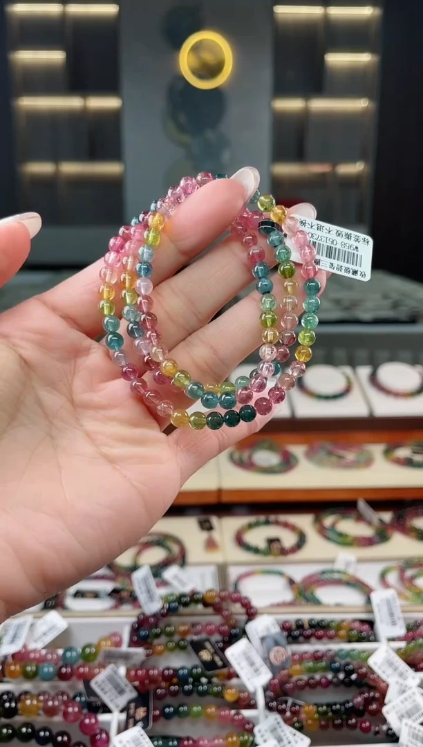 未镶嵌老矿碧玺三圈手串5mm+碧玺（多样性发一条）T
