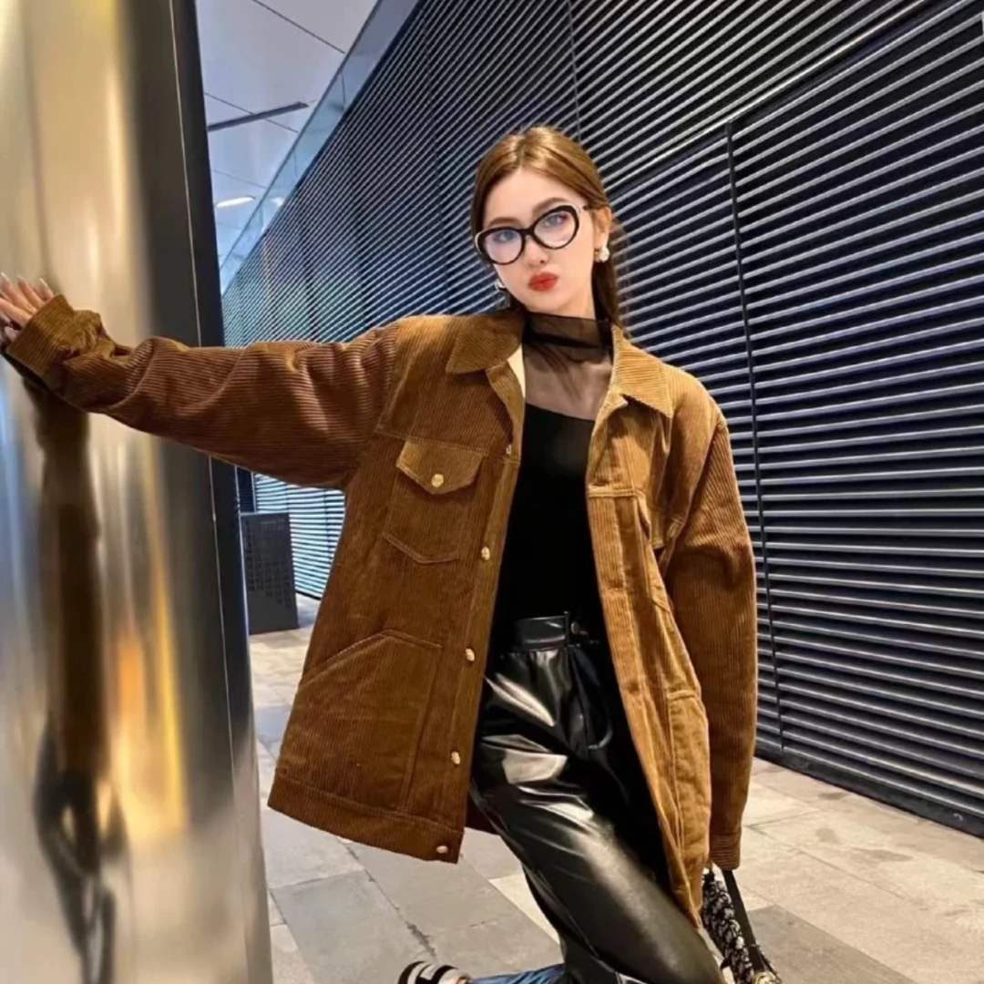 未使用 Celine/思琳 纯色牛仔长袖牛仔夹克外套 卡其色/XS
