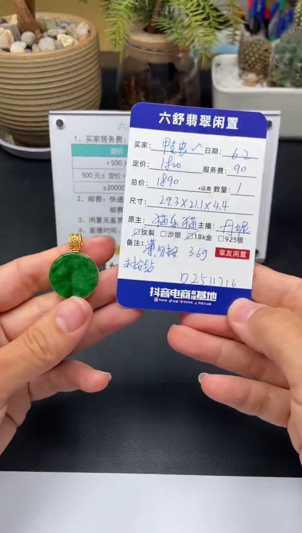 翡翠18K金镶嵌颈饰D2511716