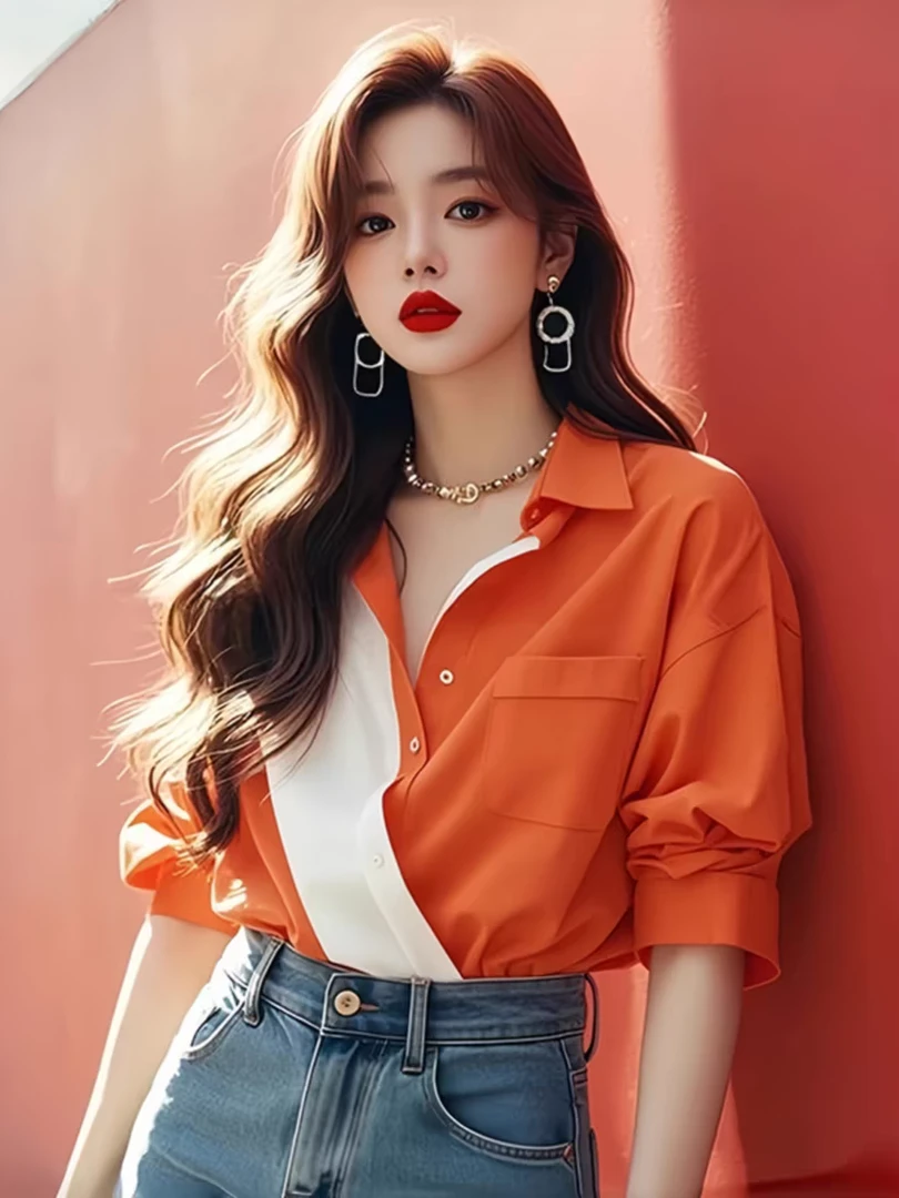 【扣号链接！非图片款】长袖衬衫衬早春季女设计感上衣