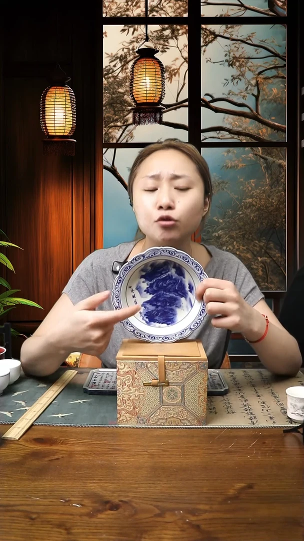 景德镇高温瓷千里江山 壶承