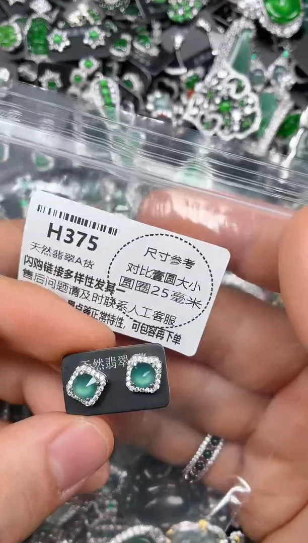 颈饰未镶嵌翡翠H375耳钉