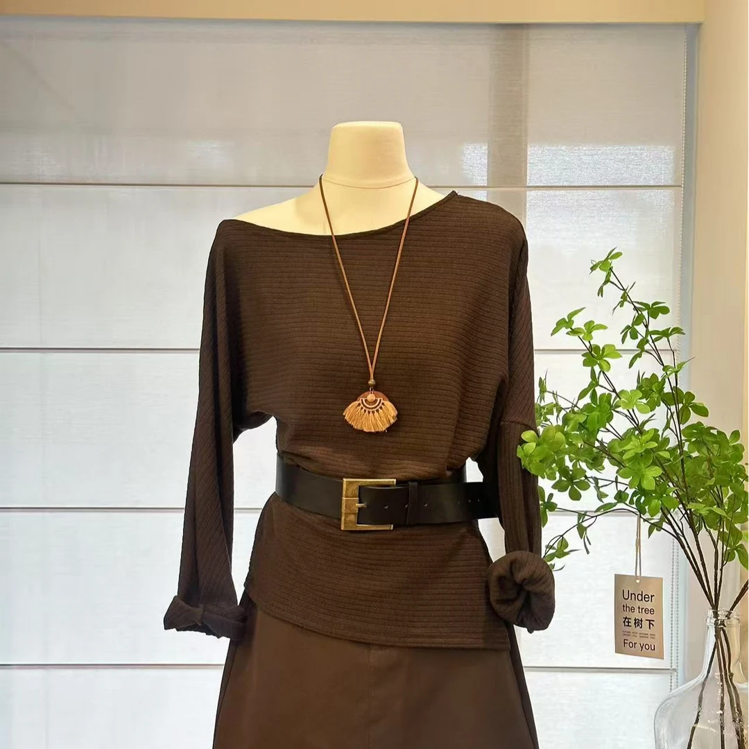 【慵懒絮语】韩系设计小众修身显瘦上衣-8052