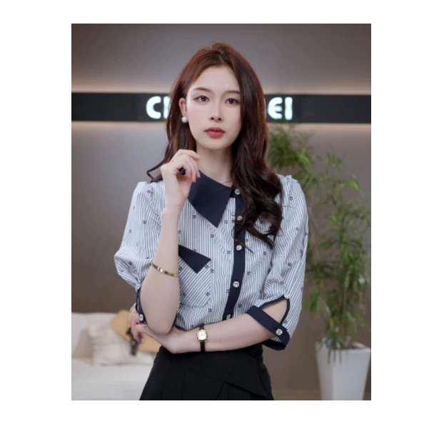 CYM1563夏装新款衬衫女短袖显瘦小衫气质百搭上衣