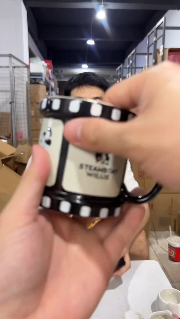 瓷片原盒米奇电影胶片水杯