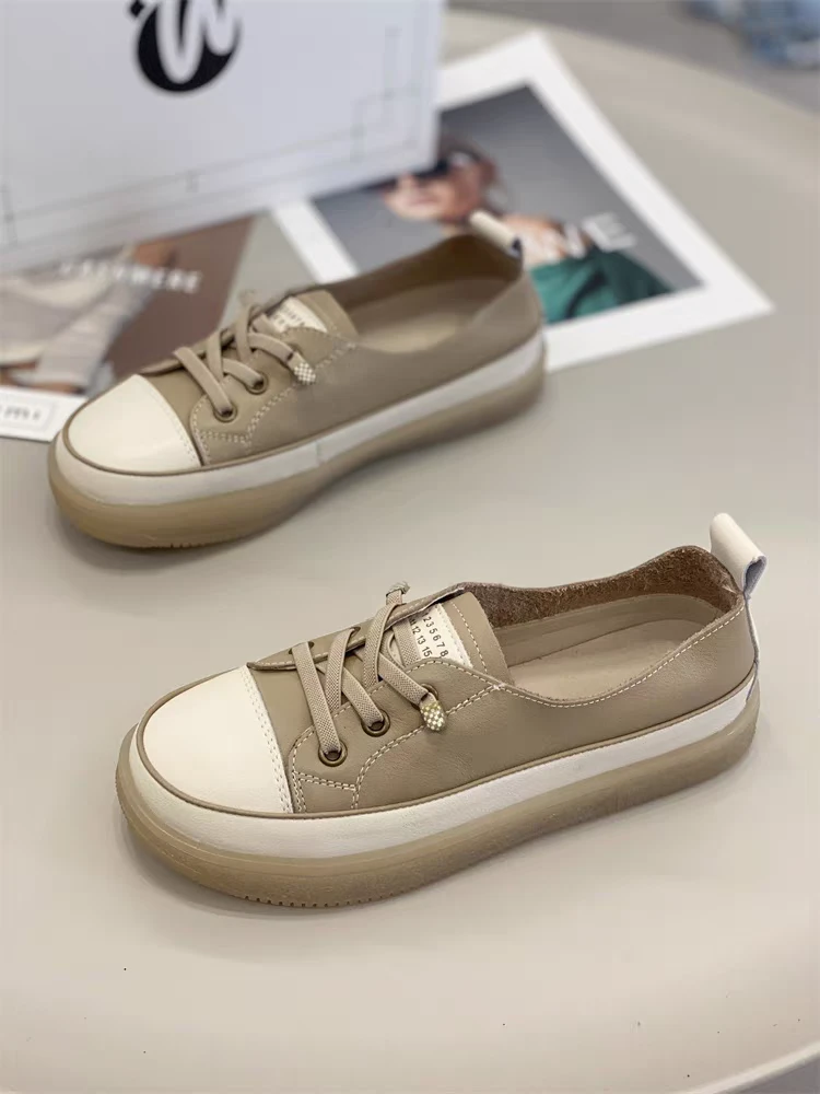 21208头层牛皮复古手工百搭小白鞋