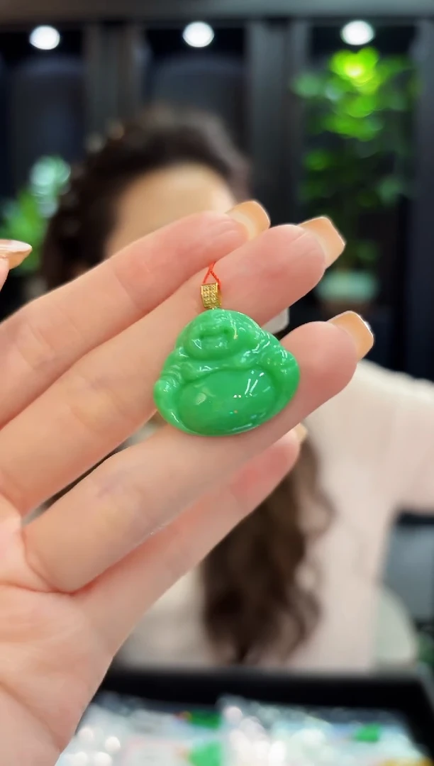 颈饰18K金镶嵌翡翠 缅料A货/支持复检/一件