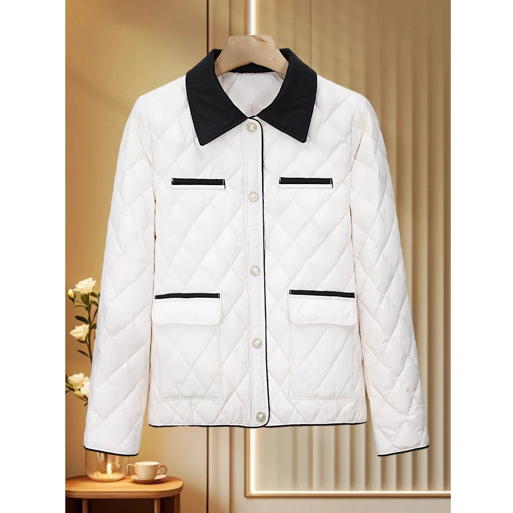 独特超好看小香风白色棉服女2025年冬季新款高级感气质保暖外套潮