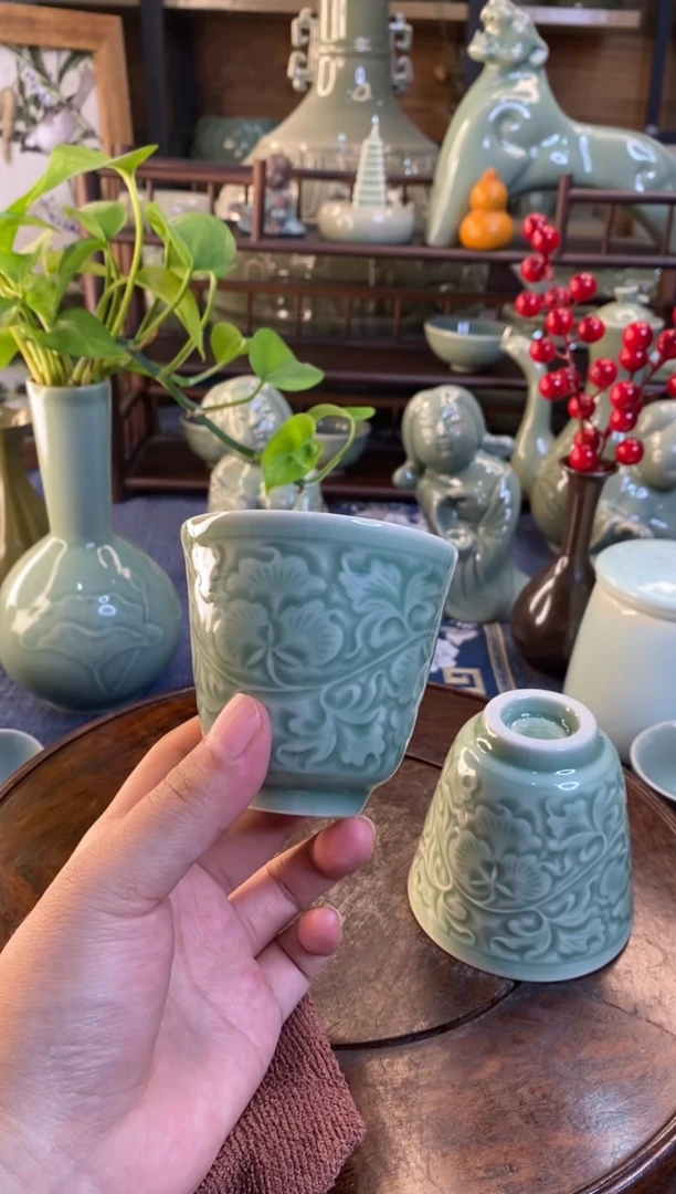 特价 处理 微瑕 牡丹隋型杯【b000028】1只