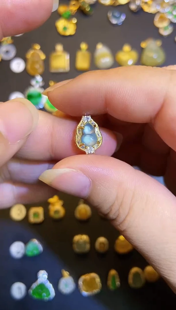 吊坠(不含链)银S925镶嵌翡翠1