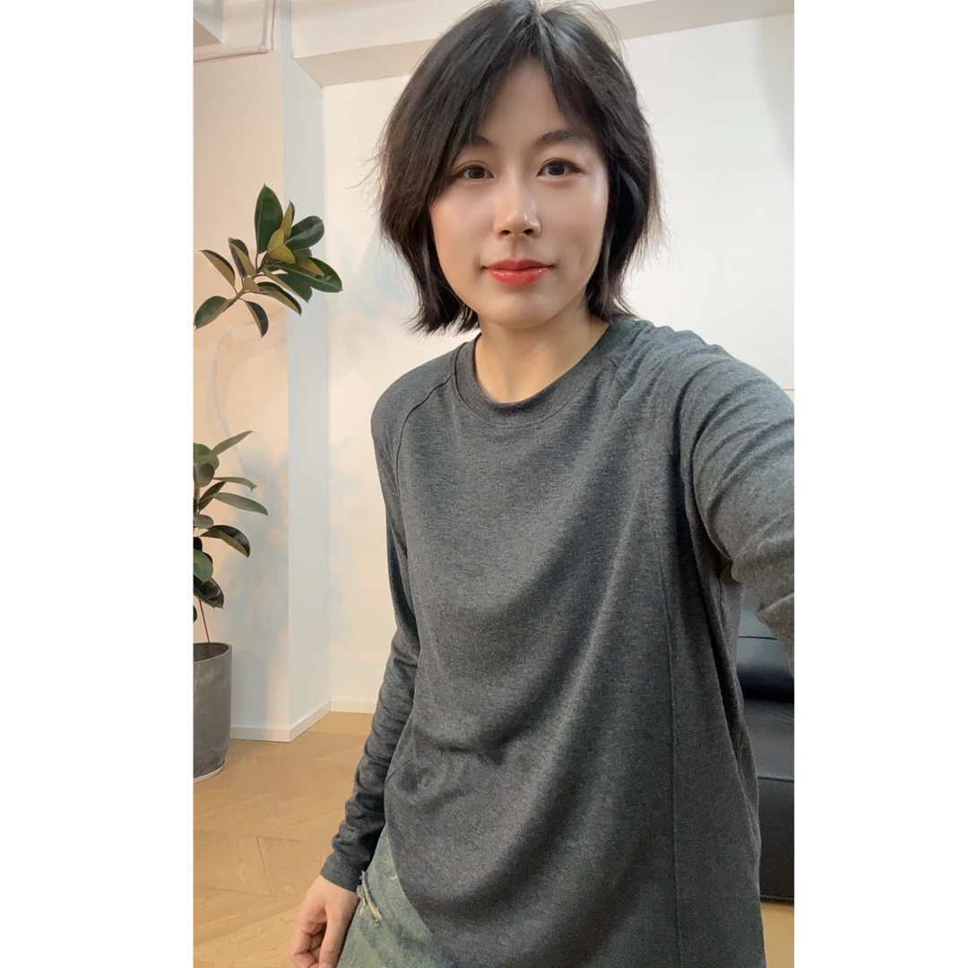 【180斤内专属】圆领腰身边线百搭时尚简约宽松休闲女士长袖打底衫