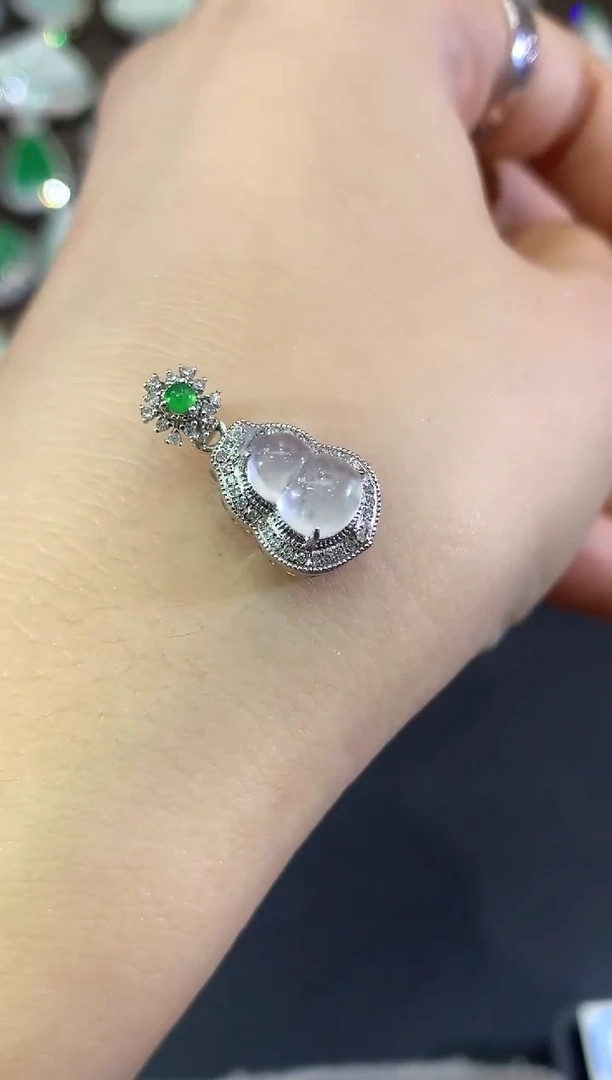 吊坠(不含链)18K金镶嵌翡翠C12 多样性一件发货