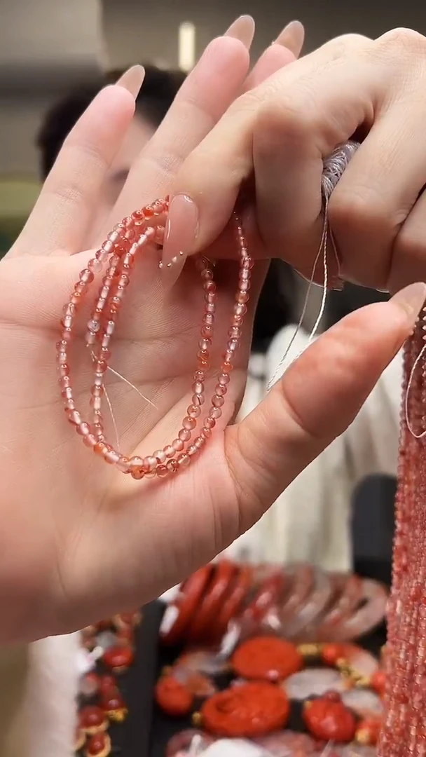 未镶嵌南红玛瑙珠宝半成品38~40cm/冰飘圆珠链子/3mm/多样性发1条