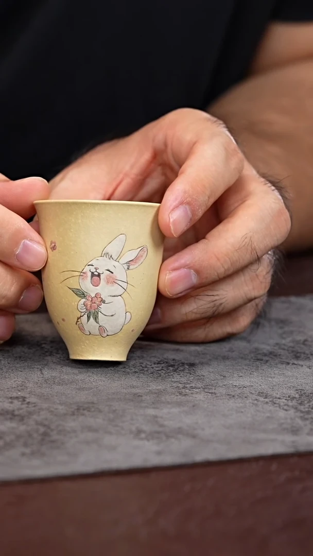 茶杯紫砂桃花兔 闻香杯