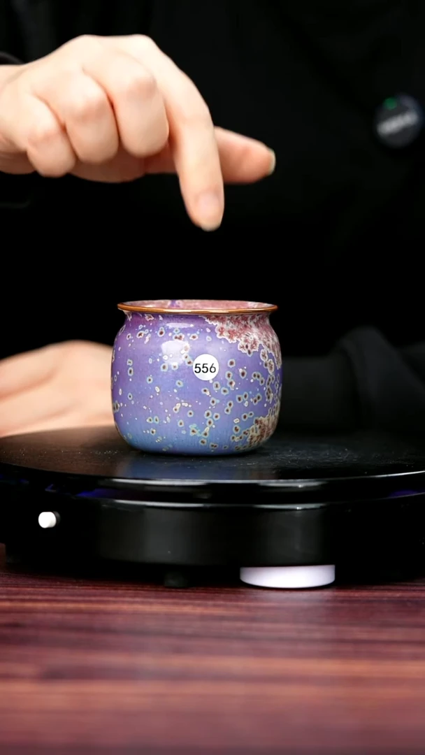 杯子556#陈亚龙一级品原矿钧瓷钱袋杯
