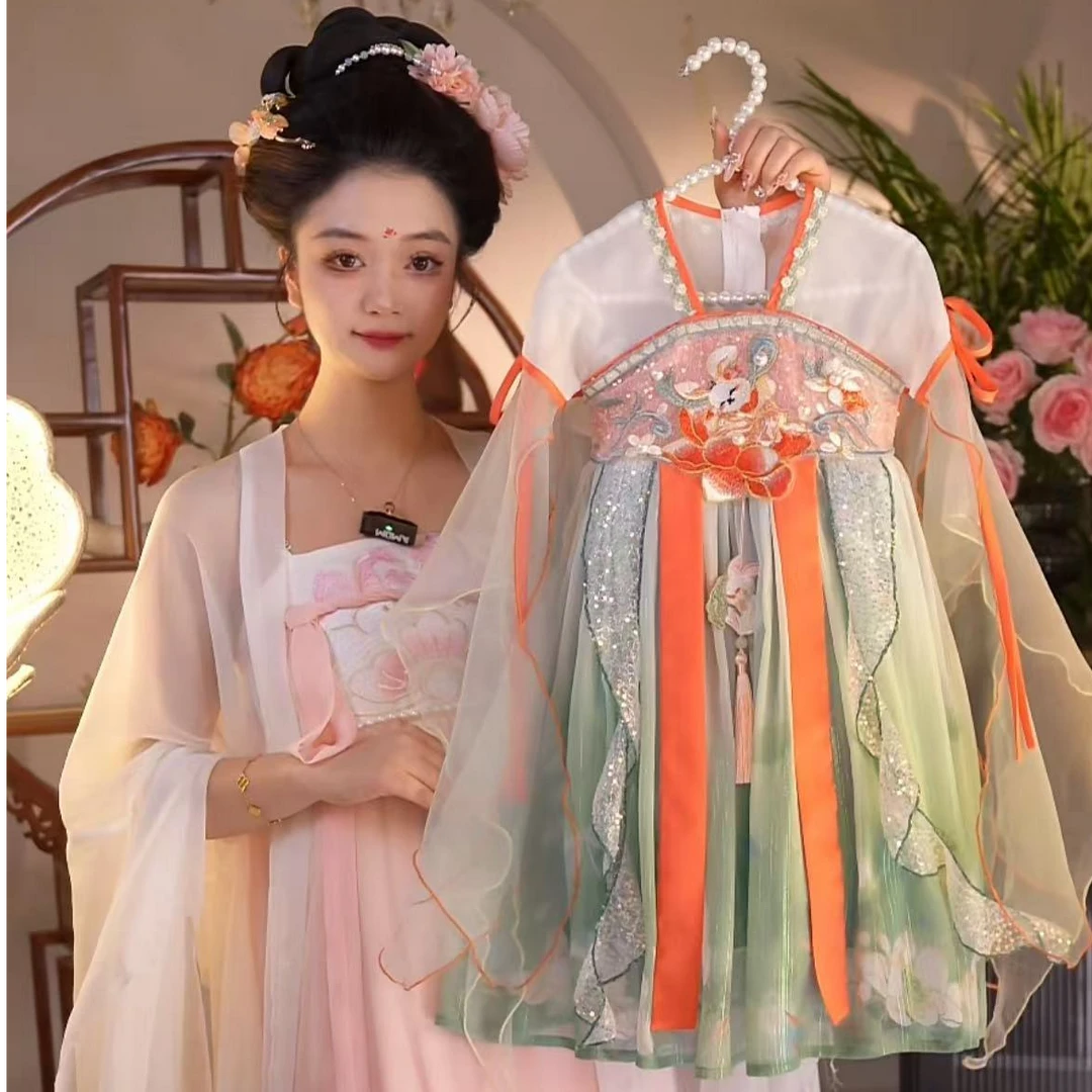 海宁1【玉兔公主】2025新款女童国风仙气中国风夏季汉服裙25190