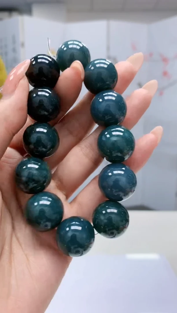 【闪购商品】定制翡翠未镶嵌4902MM-毛货手串41