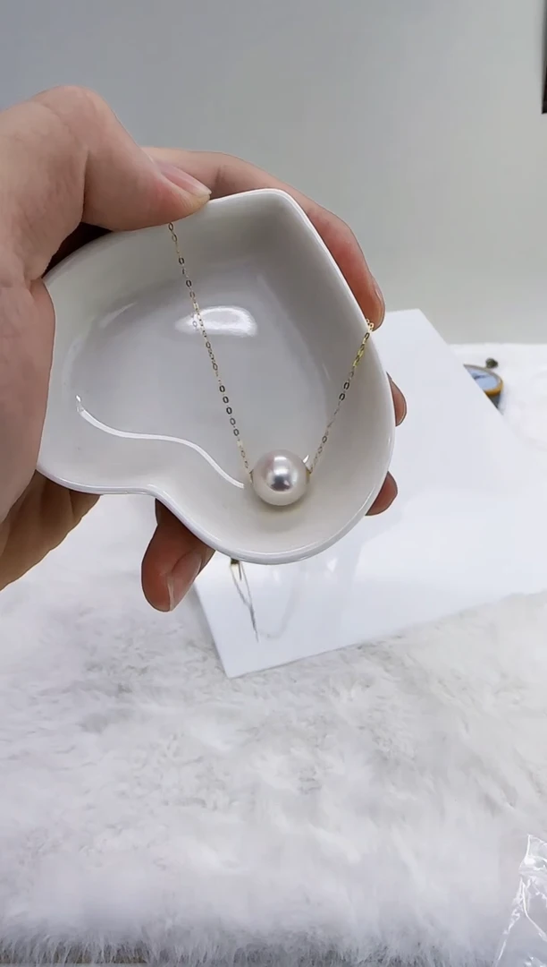 18K金镶嵌淡水珍珠DA珍珠路路通11-12 b299