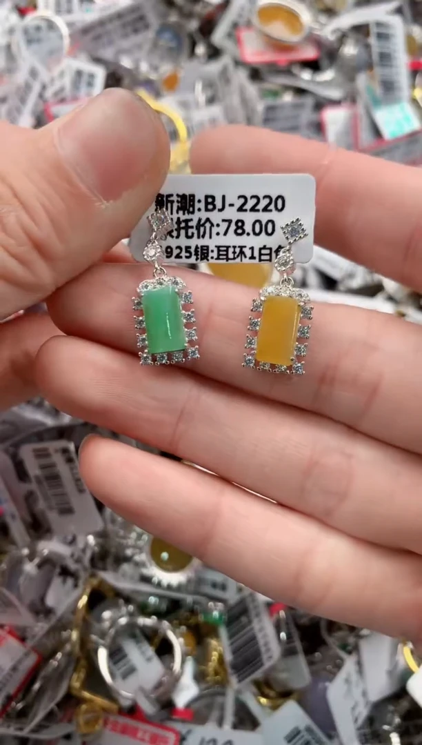 银S925镶嵌戒指翡翠10-10-10   2