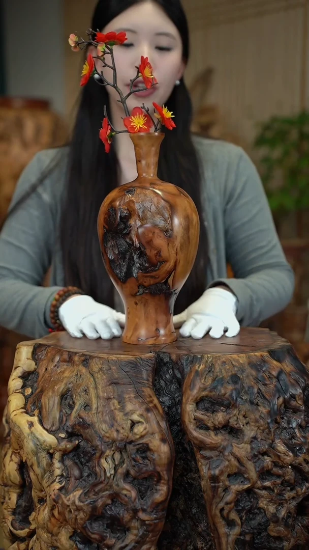 枣木雷击枣木富贵瓶