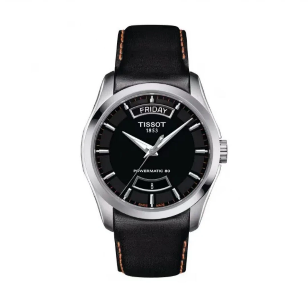 全新未使用 Tissot/天梭 尖货名品/黑盘皮带新款机芯/41mm