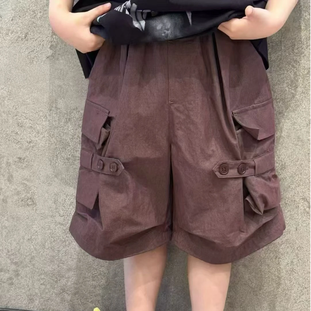 KIKIAND夏季阔腿速干中大童休闲吸汗百搭显瘦宽松短裤--Y99022