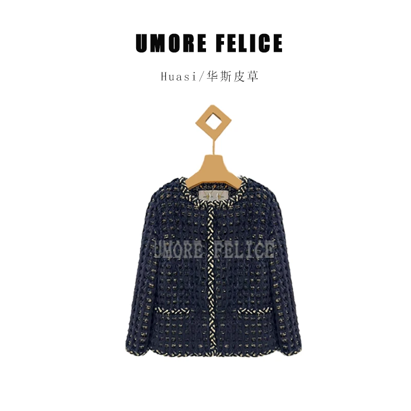 UMORE FELICE华斯皮草【维维专属】进口小香风法式水貂皮草外套