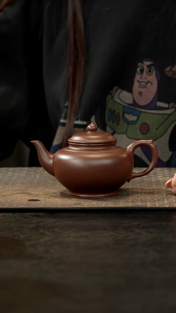 茶壶紫砂老紫泥笑樱壶300cc