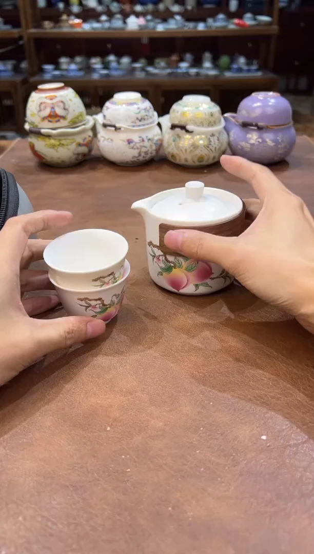 真的很便宜超好看会开片的旅行茶具