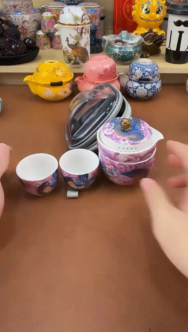 陶瓷茶具摆件旅行套组
