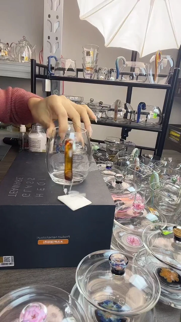 手工艺品玻璃禾器 澄然琥珀 禾器