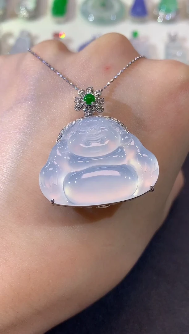 吊坠(不含链)18K金镶嵌翡翠S20 多样性发货一件