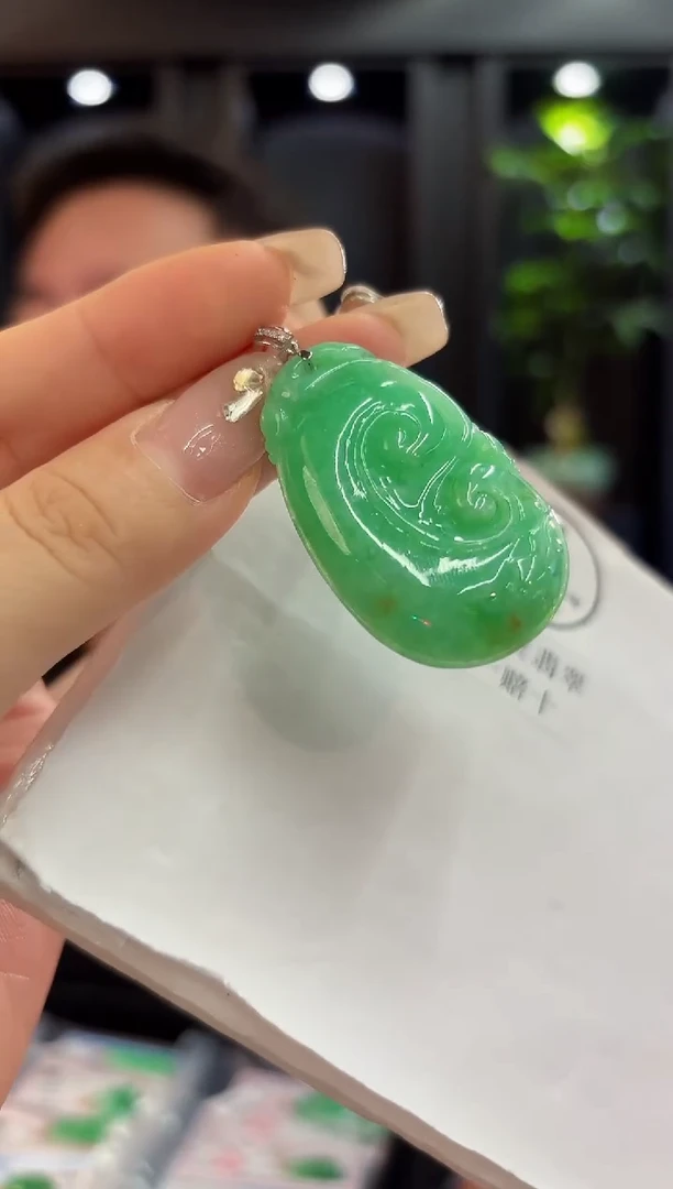 吊坠(不含链)18K金镶嵌翡翠 缅料A货/支持复检/一件