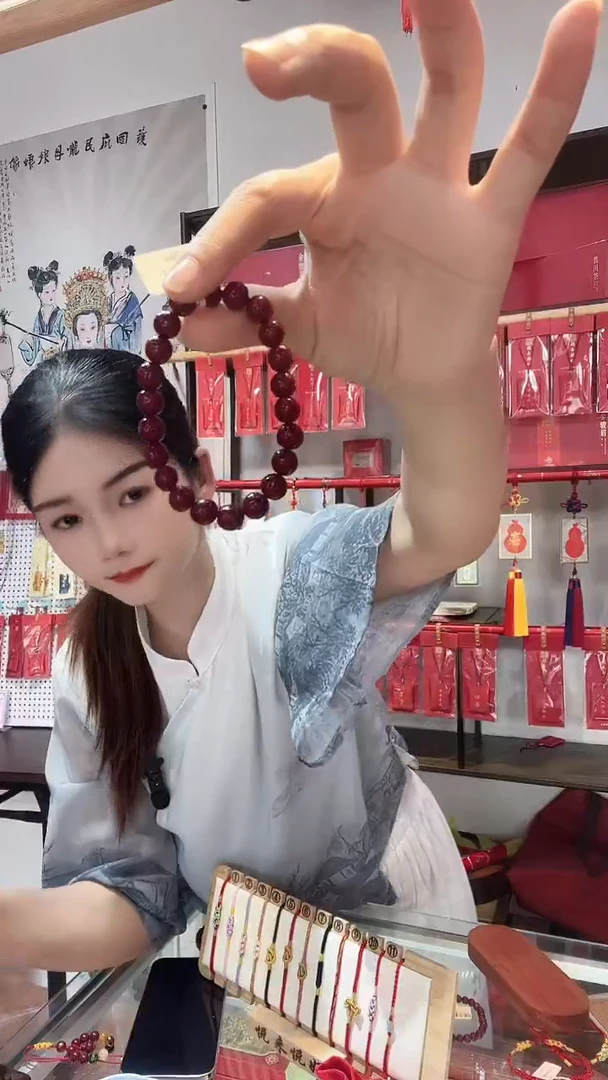 天然辰砂朱砂手串8mm