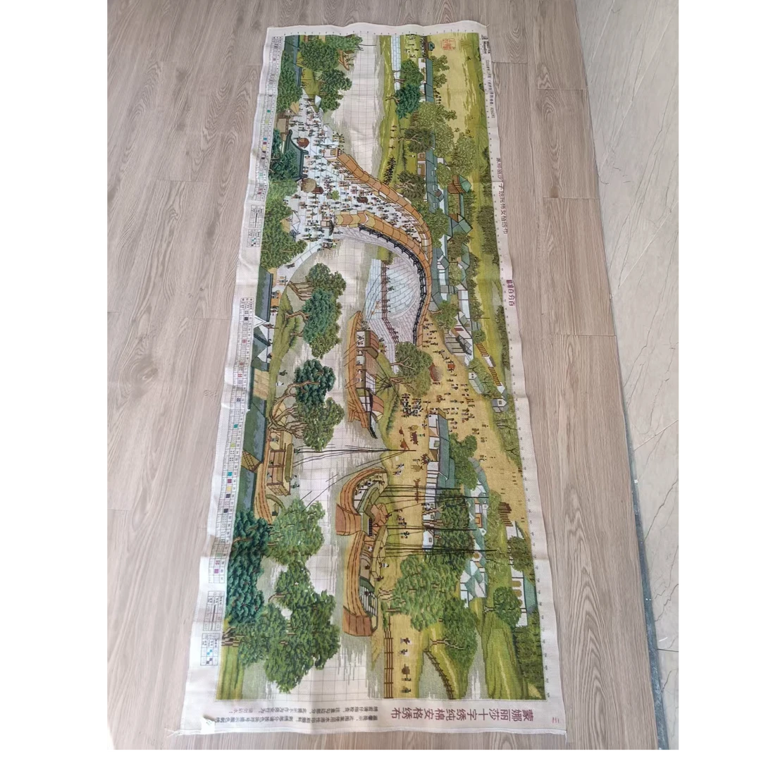 手工十字绣成品清明上河图绣好的