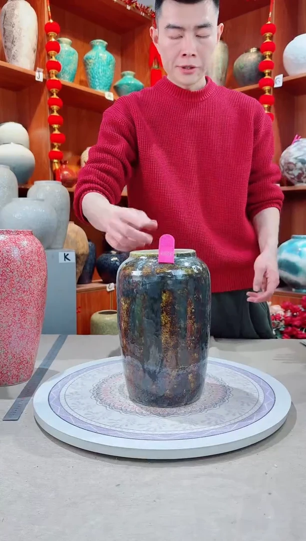 瓶孤品 微瑕陶瓷花瓶 无花 a537