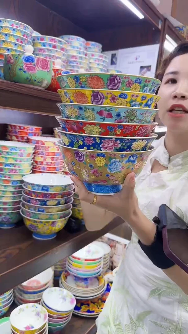 瓷片7英寸面碗6个景德镇陶瓷