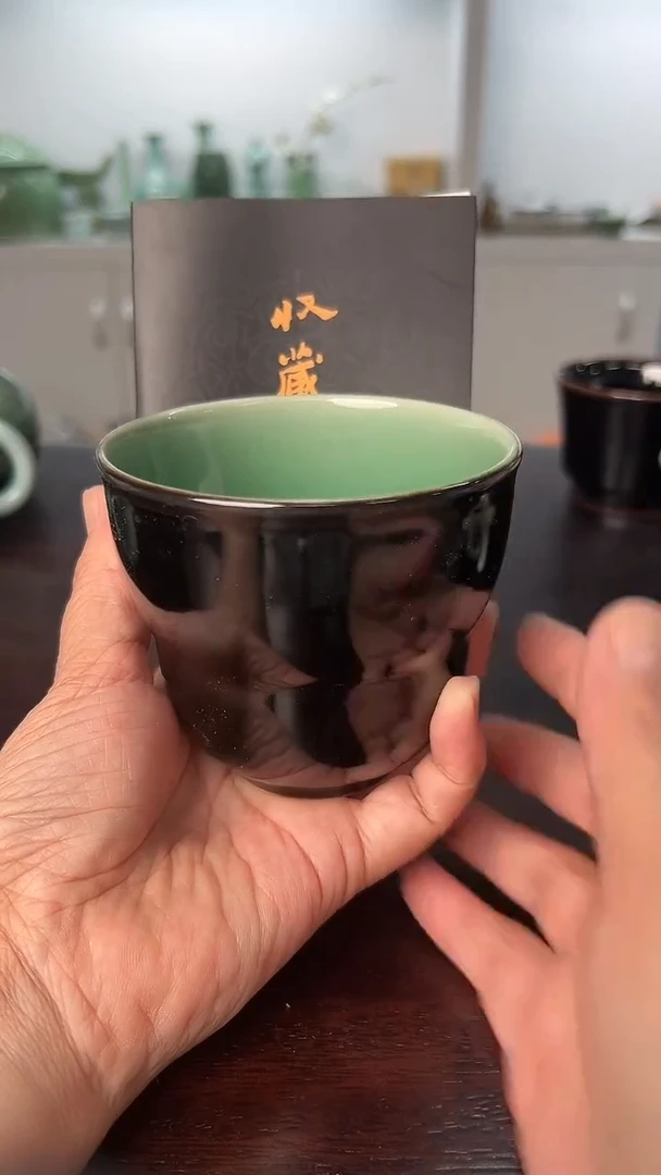 龙泉云间青瓷小米茶器