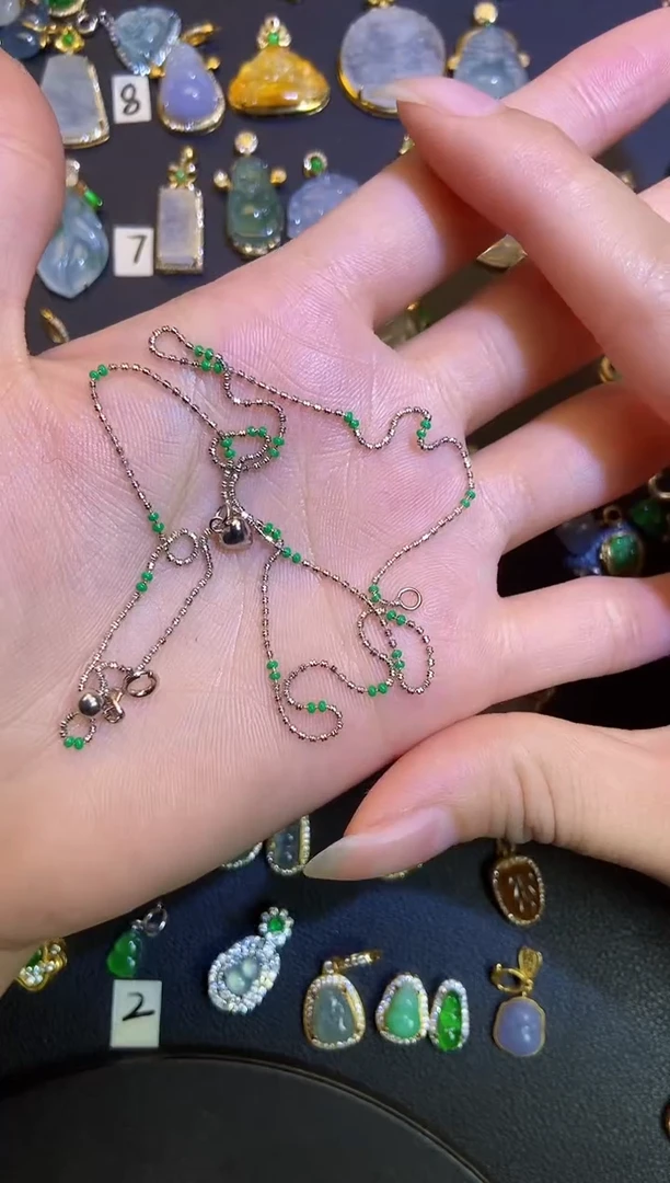 吊坠(不含链)银S925镶嵌翡翠1