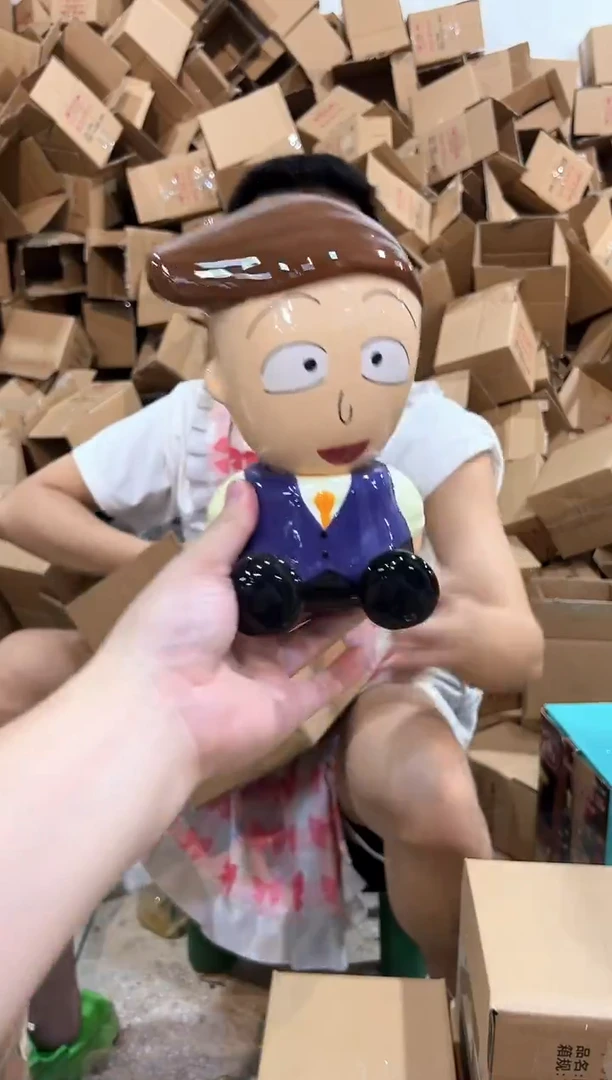 瓷片花轮火锅罐摆件