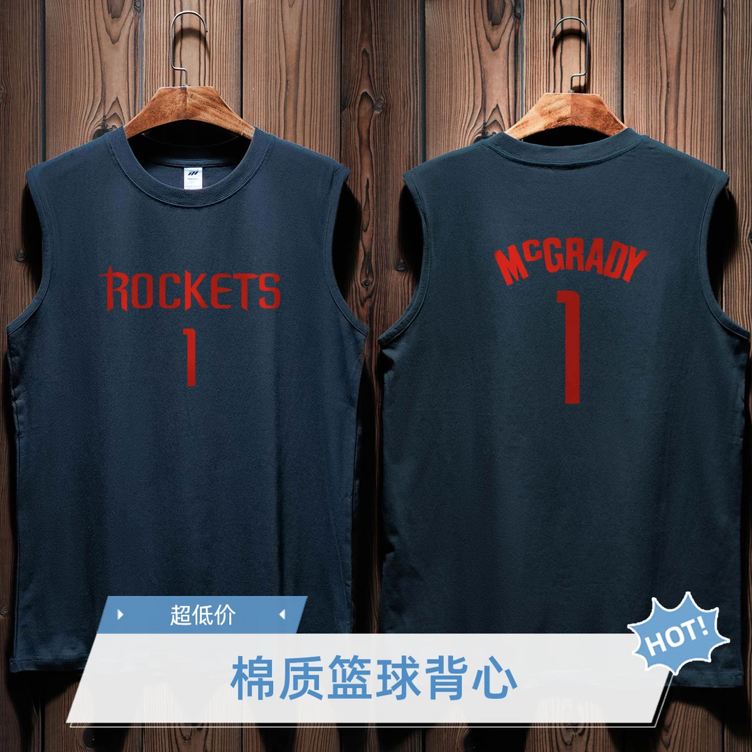 夏季无袖麦迪篮球训练宽松坎肩潮流跑步痞帅背心高街美式青年男款