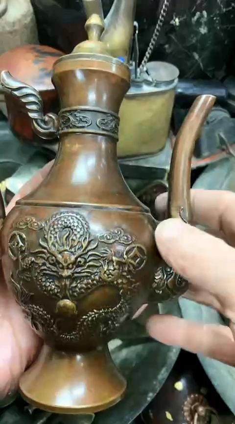 【闪购商品】一物一拍编号010古铜色酒壶