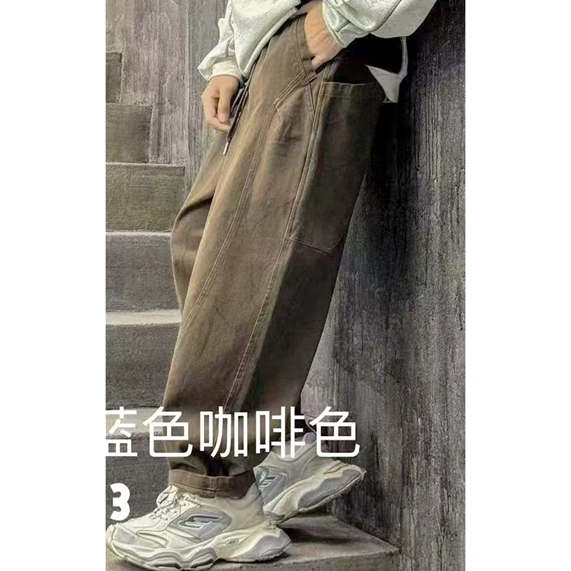 咖啡色 男童棉布休闲裤 968841（160-180）