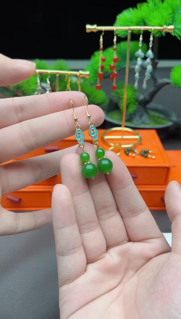 玛瑙/玉髓耳饰银S925镶嵌113