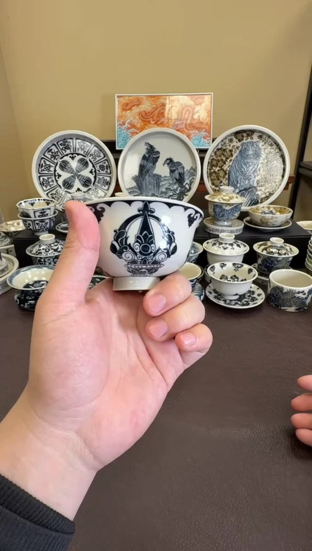 二号釉金刚杵压手杯